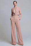 Burgundy Peak Lapel One Button 2-piece Women's Work Suits