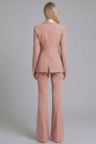Navy Shawl Lapel 2 Piece Single Breasted Women's Work Suits