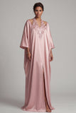Satin Champagne Halter Neck Sheath Sequins Mother Of the Bride Dress with Slit