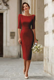 Ivory Mermaid Boat Neck Long Engagement Dress with Sleeves