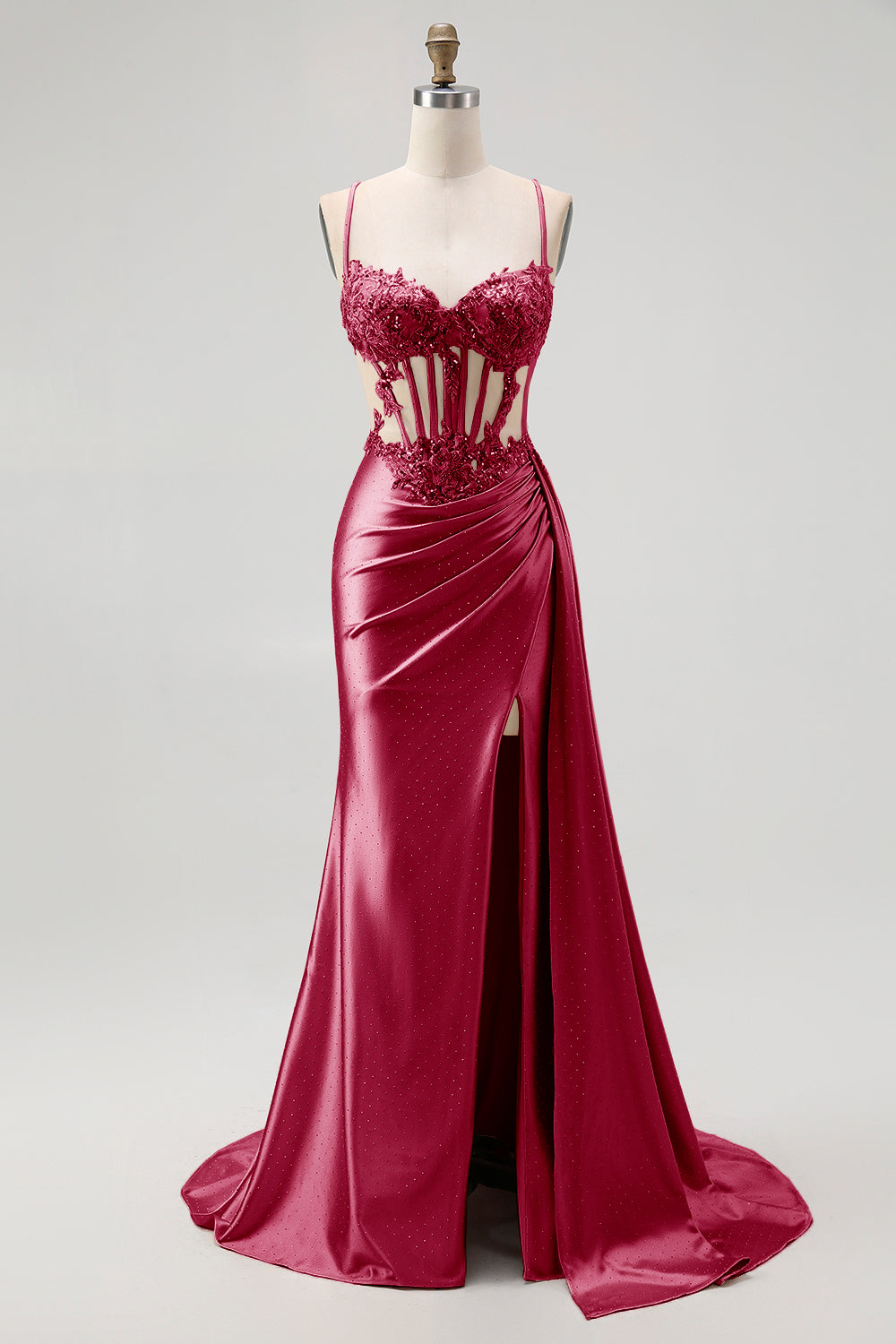 champagne red prom dress Champagne And Red Prom Dress Azazie Red Corset Beading Off The Shoulder Formal Dress