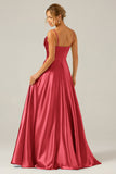 Dusty Sage A Line Cowl Neck Satin Long Prom Dress with Pleated