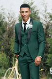 Black Shawl Lapel Three-Pieces Men's Suits