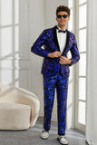 Shawl Lapel One Button Royal Blue Sequins Men's 2 Pieces Suits
