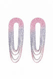 Fashionable Gradient Color Tassel Large Earrings