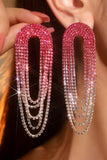 Fashionable Gradient Color Tassel Large Earrings