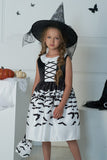 Black Sleeveless Round Neck Printed Halloween Girl Dress