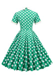 Hepburn Style Polka Dots Vintage Dress with Short Sleeves