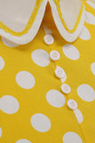Hepburn Style Polka Dots Vintage Dress with Short Sleeves