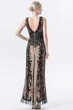 Black Sheath V-Neck Beaded Long Choir Dress