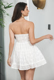 A-Line Sweetheart White Short Simple Graduation Dress