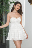 A-Line Sweetheart White Short Graduation Dress