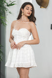 A-Line Sweetheart White Short Simple Graduation Dress