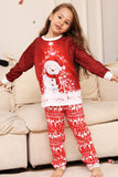 Red Snowman Christmas Family Matching Pajamas Set