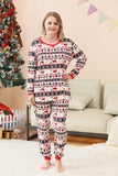 Black and White Printed Christmas Fmaily Matching Pajamas Set