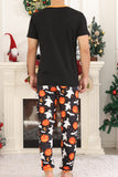 Black Pumpkin Printed Halloween Family Pajamas Set