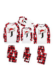 Christmas Printed Red and White Family Matching Pajamas Set