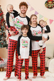 Black and Red Santa Printed Fmaily Pajamas Set