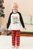 Black and Red Santa Printed Fmaily Pajamas Set