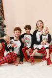 Black and Red Santa Printed Fmaily Pajamas Set