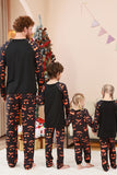 Black Trick or Treat Printed Halloween Family Pajamas Set