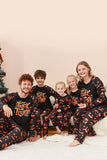 Black Trick or Treat Printed Halloween Family Pajamas Set