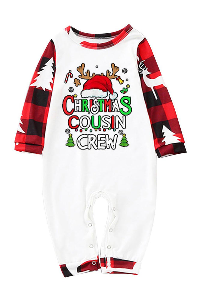 Zapaka Red and White Christmas Printed Family Pajamas Set ZAPAKA