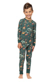 Animal Print Dark Green Matching Pajamas Set