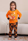 Pumpkin Print Orange Halloween Family Pajamas Set