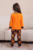 Pumpkin Print Orange Halloween Family Pajamas Set