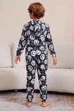 Pumpkin Print Black Matching Halloween One Piece Pajamas