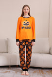 Orange Halloween Long Sleeve Family Matching Pajama Set