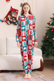 Red and Green Colorblock Christmas Hooded Family Pajama Set