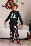 Black Merry Christmas Family Pajama Set