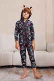 Christmas Navy Family Matching Hooded Pajamas