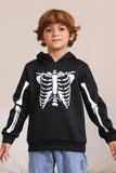 Black Skeleton Hooded Halloween Family Sweatshirts