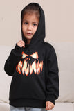 Black Devil Pumpkin Print Hooded Halloween Family Sweatshirts