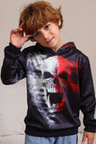 Black Skeleton Print Hooded Halloween Family Sweatshirts