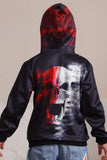 Black Skeleton Print Hooded Halloween Family Sweatshirts