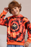 Spooky Orange Skeleton Print Hooded Family Sweatshirts