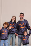 Grey Halloween Pumpkin Pattern Family Costume Hooded Top