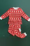 Red Snowflake Printed Christmas Flamily Matching Pajama Sets