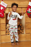 White Deer Printed Christmas Family Pajamas Set