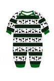 Dark Green Merry Christmas Printed Family Pajama Sets