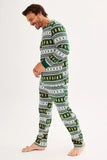 Christmas Loose Family Matching Green Snowflake Gingerbread Man Pattern Pajama Set