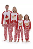 Suitable for Family Adult Deer Christmas Cotton Clothes Large Size Red Pajamas Set