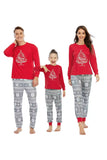 Casual Loose Long Sleeve Nightwear Merry Christmas Tree Matching Pyjamas Pajamas Set