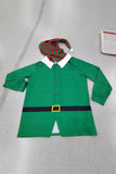 Green Pajamas with Striped Pants Family Matching Christmas Pajamas Set