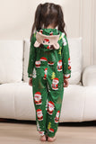 Green Christmas Pajamas for Family Matching Christmas for Women Men Hooded One Piece Pjs Holiday Sleepwear