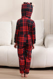 Red Merry Christmas Pajamas for Family Hooded One Piece Pjs Holiday Pajamas Set